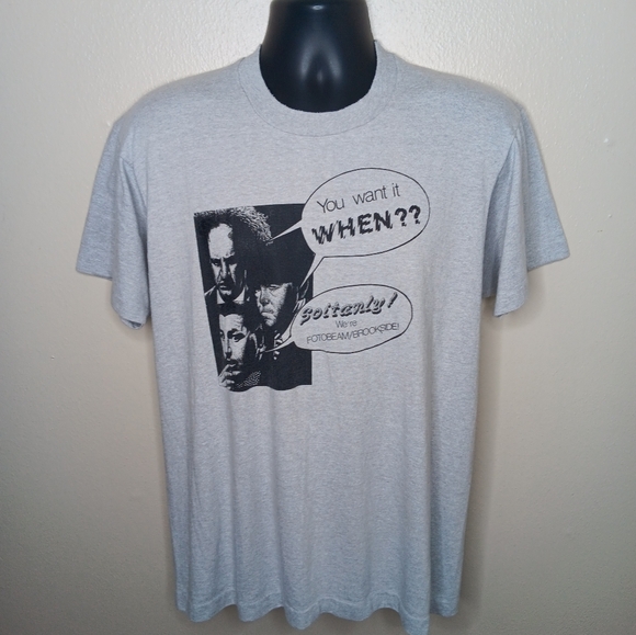 VTG 80s Three Stooges Adult Large T-shirt Single Stitch Gray Screen Stars USA - Picture 1 of 8